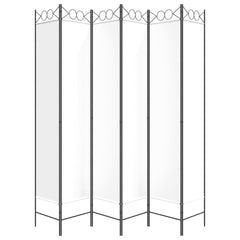 Rumsavdelare 6 paneler vit 240x220 cm tyg