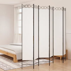 Rumsavdelare 6 paneler vit 240x220 cm tyg