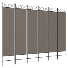 Rumsavdelare 6 paneler antracit 240x220 cm tyg