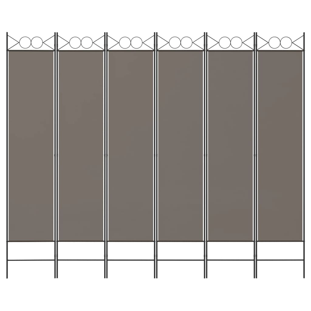 Rumsavdelare 6 paneler antracit 240x220 cm tyg
