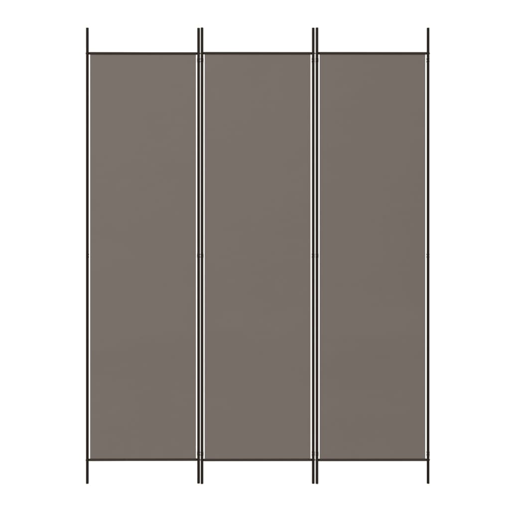 Rumsavdelare 3 paneler antracit 150 x 200 cm tyg