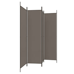 Rumsavdelare 4 paneler antracit 200x200 cm tyg