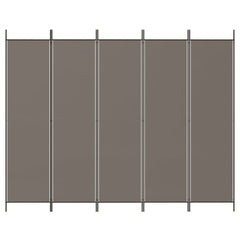 Rumsavdelare 5 paneler antracit 250x200 cm tyg