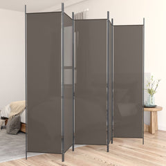 Rumsavdelare 5 paneler antracit 250x200 cm tyg