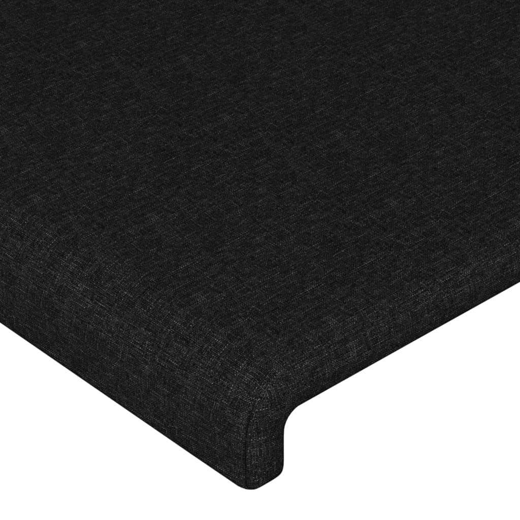 Sänggavel med kanter svart 147x16x78/88 cm tyg