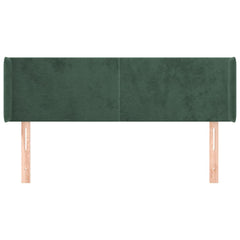 Sänggavel med kanter mörkgrön 147x16x78/88 cm sammet