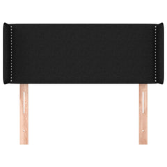 Sänggavel med kanter svart 93x16x78/88 cm tyg
