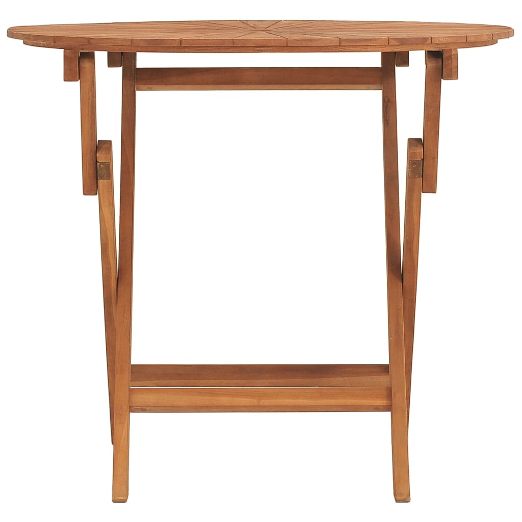 Hopfällbart trädgårdsbord Ø 85x75 cm massiv teak