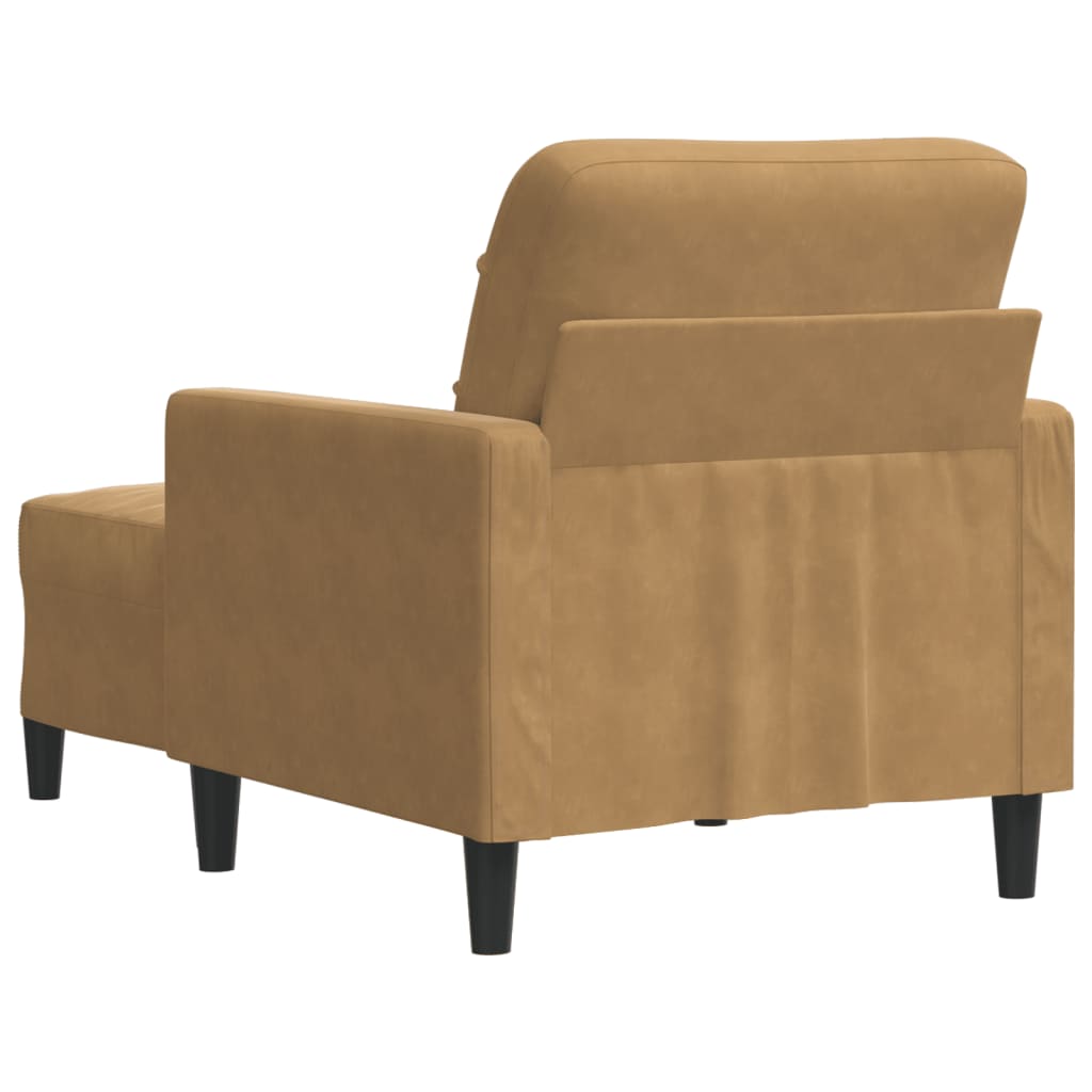 Fåtölj med fotpall Brun 60 cm sammet