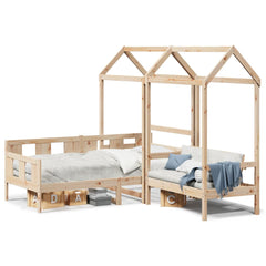Dagbänk med bänk och tak 90x200 cm massiv furu