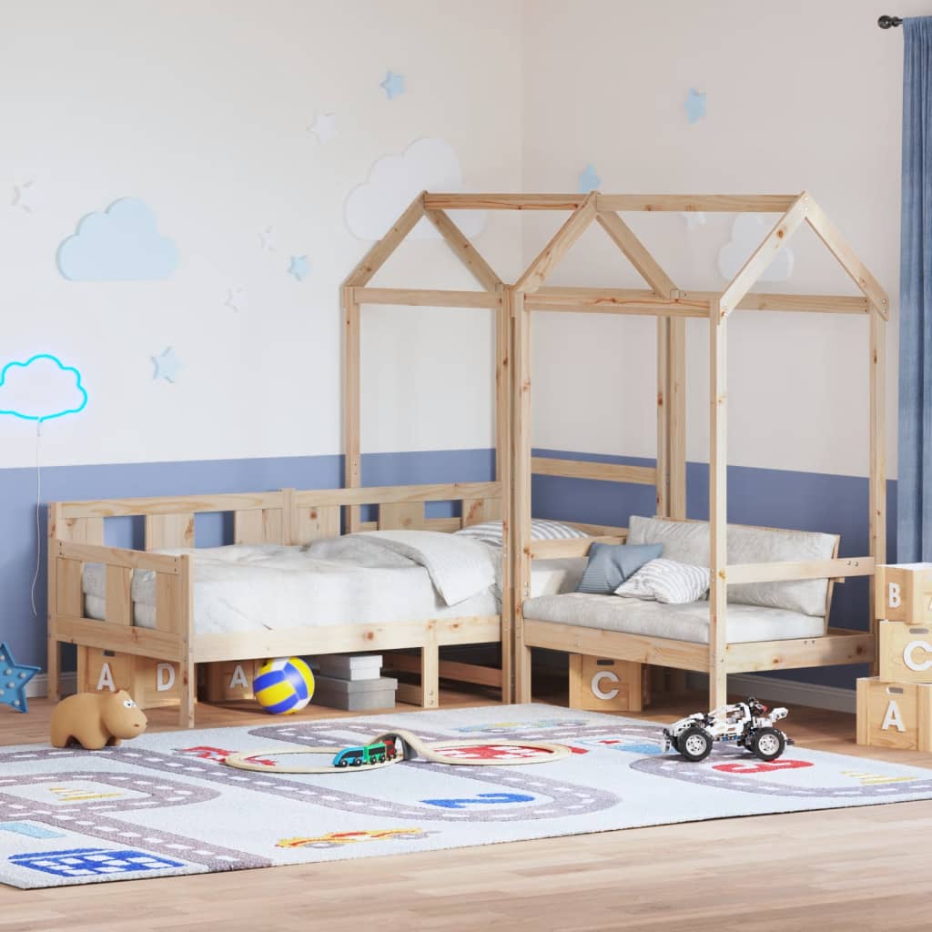 Dagbänk med bänk och tak 90x200 cm massiv furu