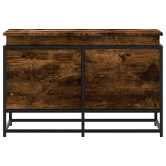 Förvaringslåda lock rökfärgad ek 80x40x51,5 cm konstruerat trä